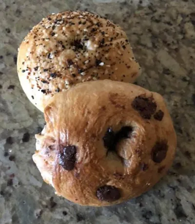 A bagel, close up