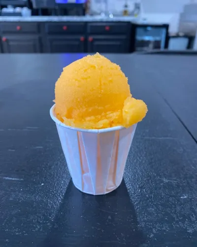 Mango sorbet, scooped to order