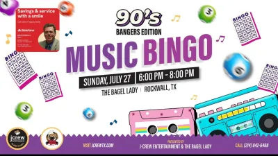 90s bangers music bingo